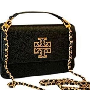 Tory Burch Britton Crossbody bag black with gold hardware